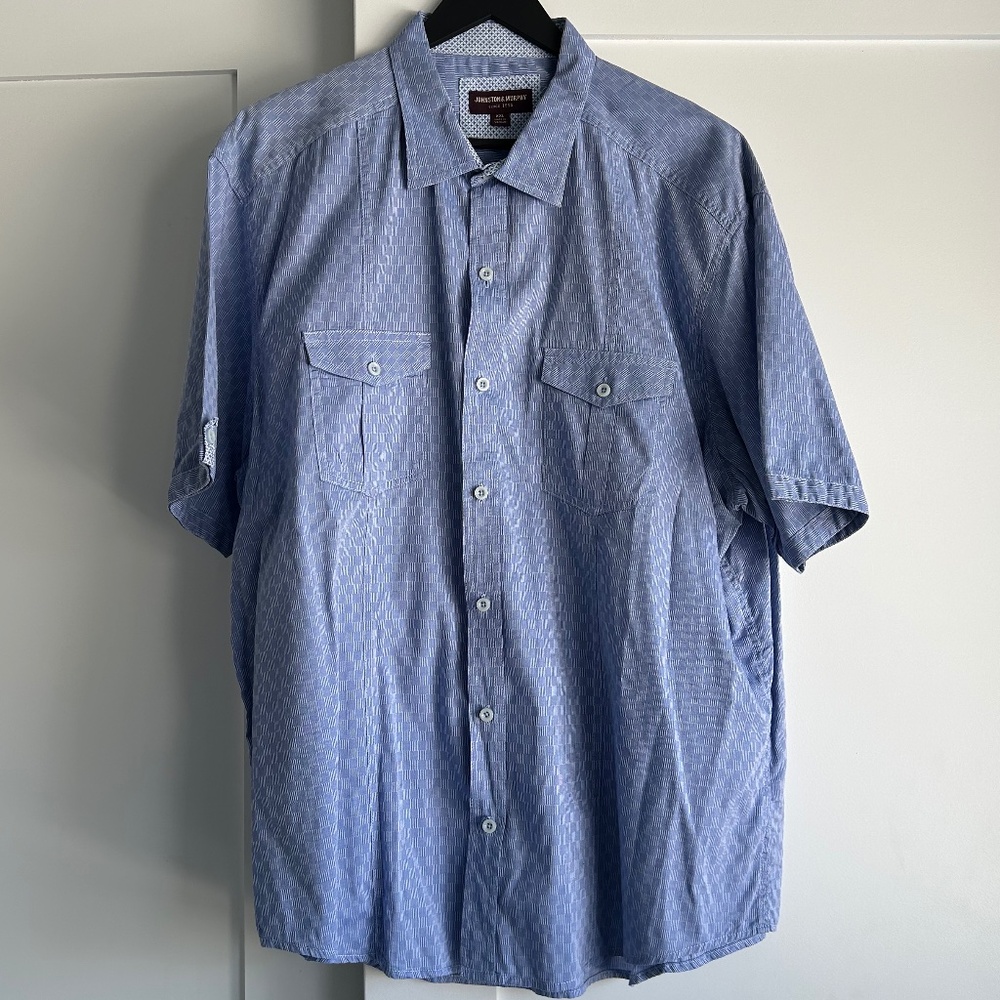 Johnston & Murphy Square Patterned SS Shirt Men's XXL